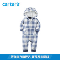 Carter's 1件式摇粒绒格纹连体衣