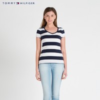 TOMMY HILFIGER RM37652672MS 女士条纹T恤