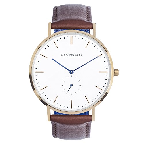 ROSSLING&CO. Classic 40mm - Westhill 情侣石英手表 白盘 皮带