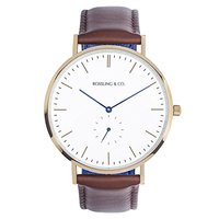 ROSSLING&CO. Classic 40mm - Westhill 情侣石英手表 白盘 皮带