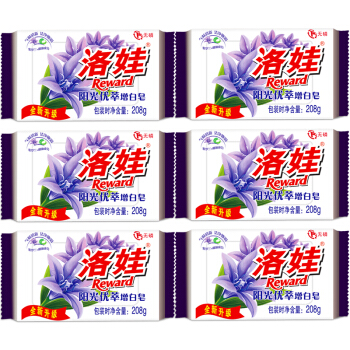 洛娃 阳光优萃增白洗衣皂 (208g、6块)