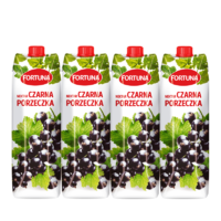 富尔图娜 波兰原装进口菠萝汁黑加仑果汁组合 1L*4瓶