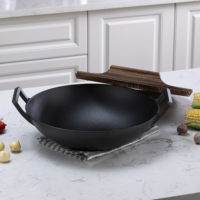 Momscook 慕厨 铁质无涂层炒锅 36cm  