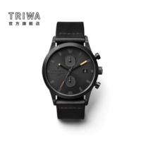 TRIWA北欧设计Black系列经典带石英腕表小众手表计时表学生 黑色计时表 LCST105-CS010113