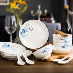 浩雅 陶瓷餐具套装韩式碗碟盘景德镇陶瓷釉上彩家用碗