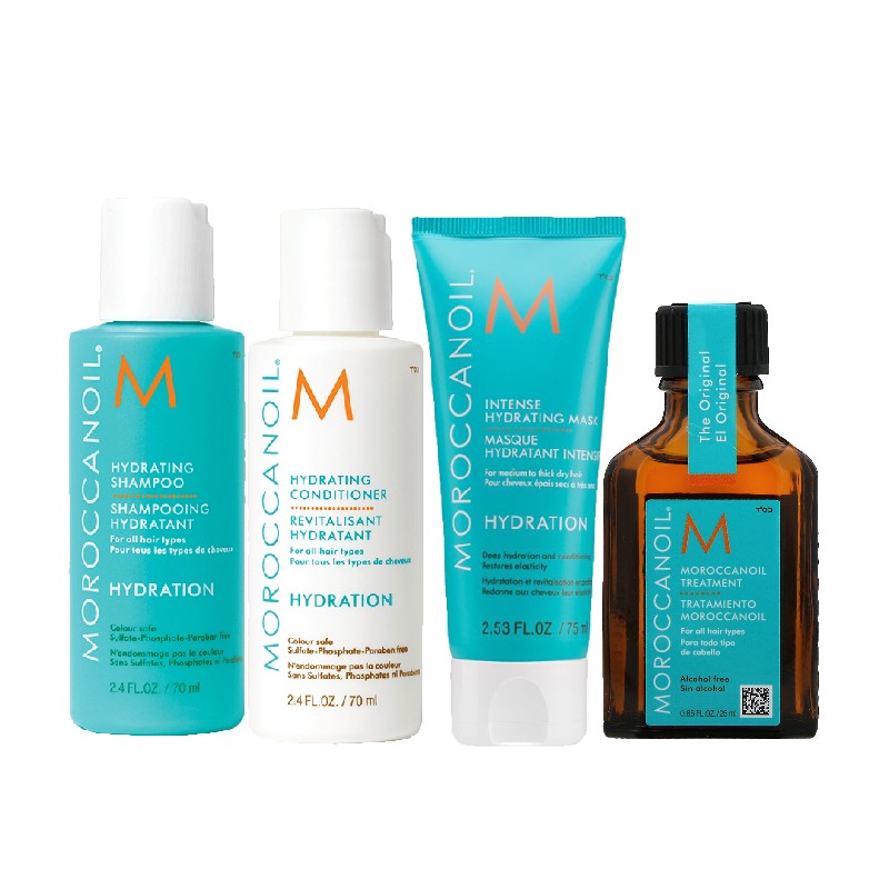 Moroccanoil 摩洛哥 旅行套装（洗发乳70ml+护发乳70ml+发膜75ml+精油25ml）