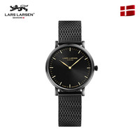 larslarsen 拉尔森 北欧品牌手表钢带时尚女士手表简约酷黑防水手表 LW144CBG-MC18