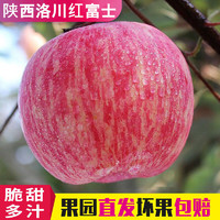 陕西洛川红富士苹果5斤果径80mm起新鲜脆甜苹果水果