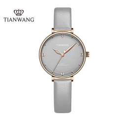 天王表tianwang手表星辰系列时尚雅致皮带石英女士手表灰色ls31168