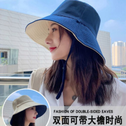渔夫帽女出游日系遮脸韩版防晒紫外线遮阳帽子透气大沿潮夏季大帽檐