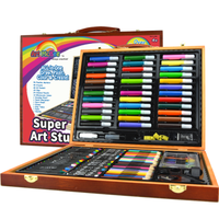 麦卡比(ArtMcBee)实木150件儿童绘画文具画笔木盒套装可水洗水彩笔蜡笔美术画画无异味绘画套