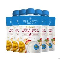 Bellamy's 贝拉米 有机DHA发酵乳苹果芒果泥 120g 5袋