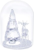 Swarovski 贝尔罐 - 松树和Stag 圣诞装饰品，透明