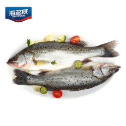 海名威 鲜冻海鲈鱼850g (2条装)袋装 生鲜海鲜水产 鱼类 *5件