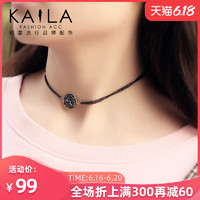 Kaila性感尤物项链 女日韩版气质黑色镶钻简约短款锁骨颈圈