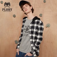 PLORY POYCA1102H 男士长袖方格衬衫外套