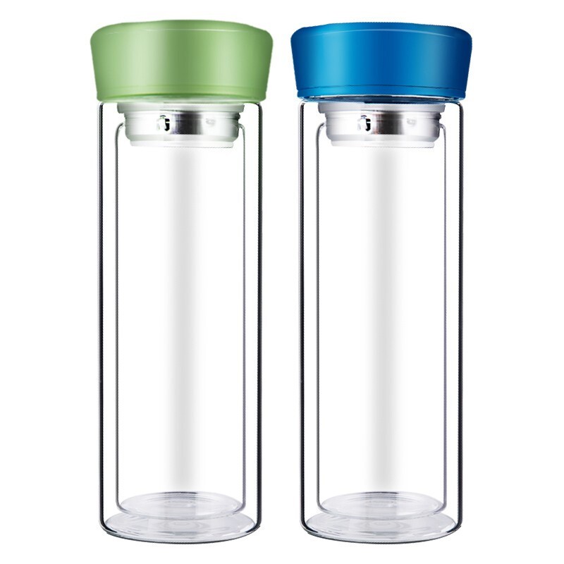 HAERS 哈尔斯 双层玻璃杯 绿色 320ml