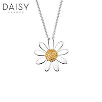 DAISYLONDON 银项链时尚饰品手工锁骨链925银项链吊坠送女友礼物送女友 15mm复古雏菊 *2件