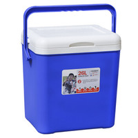 欧宝森 保温箱冷藏箱 户外车载便携保鲜箱 26升蓝色 保冷保热两用 送2冰盒6冰袋
