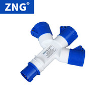 ZNG 工32a3p多功能工业插座一拖三 Y型3芯32a航空插座一进三出 ZNG-2023