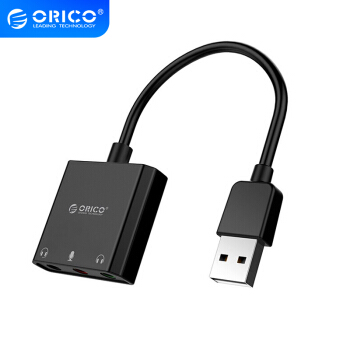 ORICO 奥睿科 USB外置声卡免驱三合一台式机笔记本电脑通用耳机麦克风转换器耳麦二合一 SKT3