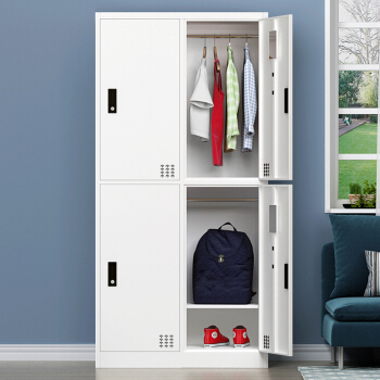 金经金属钢制更衣柜铁皮柜员工柜寄存包柜储物柜暖白四门更衣柜