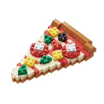 日本nanoblock食品系列披萨动手拼插DIY小颗粒拼搭微型积木 12岁+ 800719大人青少年儿童节礼物