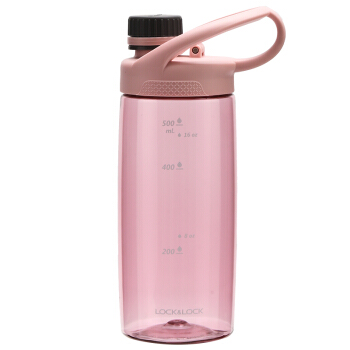 LOCK&LOCK 塑料水杯三爪鱼运动水杯 粉色杯子ABF760PIK 550ml