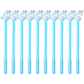 递乐 0.5mm独角兽造型中性笔可爱卡通创意学生文具用品签字笔水笔  3141蓝色