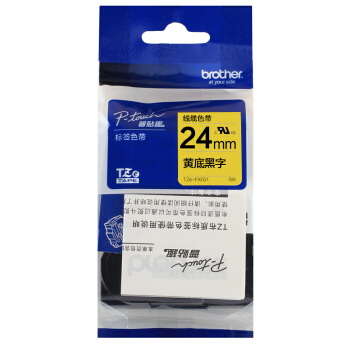 brother TZe-FX651 24mm线缆黄底黑字标签色带