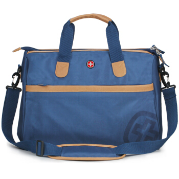 SWISSGEAR 旅行包男女手提包帆布单肩斜跨包大容量运动健身包出差短途旅游包行李包SA-1905009蓝色