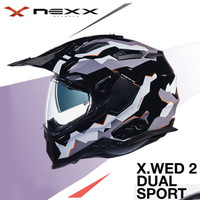 NEXX X.WED2 荒原系列 HILL END 亚洲版型 旅行全盔碳纤维复合材料电动摩托车头盔 黑白橙迷彩色 L