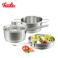 Fissler 菲仕乐 锅具套装无盖单柄煎锅16cm带盖单柄汤锅14cm带盖双耳汤锅组合 三件套