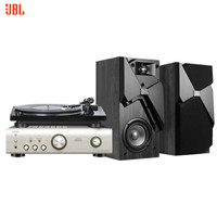 JBL STUDIO 130BK 黑胶HiFi套装 木质书架音响 音箱 Hi-Fi 高音质黑胶播放机
