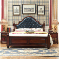 摩高空间 美式床 实木床轻奢床双人床婚床1.8米主卧室床
