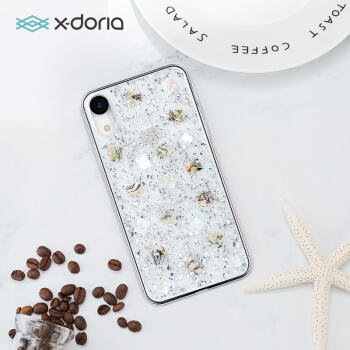 X-doria 苹果XR手机壳 iPhoneXR天然真贝壳个性创意保护套 防摔全包壳女款 海韵灰