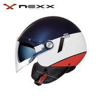NEXX SX.60 Smart2 亚洲版型 半盔 轻量复合材料电动摩托车头盔 海蓝白红撞色 L