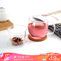 博堡 玻璃杯茶杯水杯花茶杯高鹏硅玻璃 轻语花茶玻璃杯 550ml BHCB-550