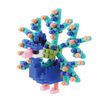 日本nanoblock动物系列孔雀小颗粒拼插拼搭微型积木 12岁+ 800535 大人青少年儿童节礼物
