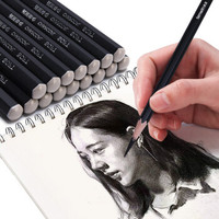 天文（TEN-WIN） 5550-3 学生美术素描绘画工具 初学者铅笔画速写画笔软炭炭笔 12支/盒 美术考试办公用炭笔