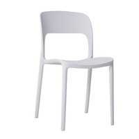 百思宜 餐厅等候椅子北欧休闲餐饮椅一体椅塑料可叠加靠背椅芭蕉椅椅子家用餐椅餐椅子现代简约 白色