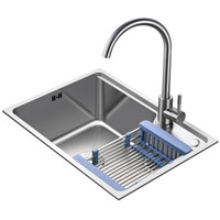 名爵 （MEJUE）Z-02428  304不锈钢加厚厨房水槽单槽洗菜盆洗碗池 可伸缩沥水架