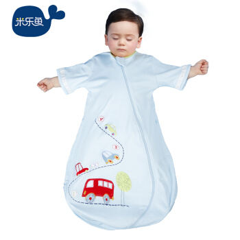 misslele 米乐鱼 带袖可脱卸袖信封式睡袋 蓝色 80cm