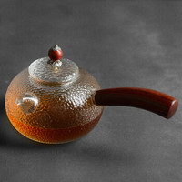 雅集锤纹侧把壶 电陶炉煮茶壶 加厚耐热玻璃煮茶壶泡茶壶红茶壶功夫茶具