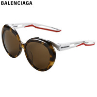 巴黎世家(BALENCIAGA)太阳镜女 墨镜 棕色镜片玳瑁色镜框BB0024SA 002 56mm