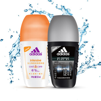 阿迪达斯Adidas情侣香氛走珠套装（男士走珠50ml+魅惑走珠50ml）