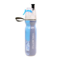 赛途 SAITU夏季冰爽喷雾骑行自行车运动水壶PE双层塑料水杯保冷功能水杯 蓝色500ML