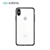 X-doria 苹果X/XS透明手机壳iPhoneX/XS超薄保护套电镀防摔全包硅胶软壳男女通用5.8英寸 瑞彩黑色