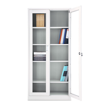 迪欧 DIOUS 储物柜 文件柜 器械柜 钢制铁皮柜 亚光灰色 带锁 通玻开门 五层档案柜 票据柜 财务柜 加厚款