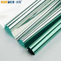 冰阳（sunice) 阳台玻璃隔热防晒膜 窗户银光隔热贴 白天单向透视 绿银 宽1.52米x长1米